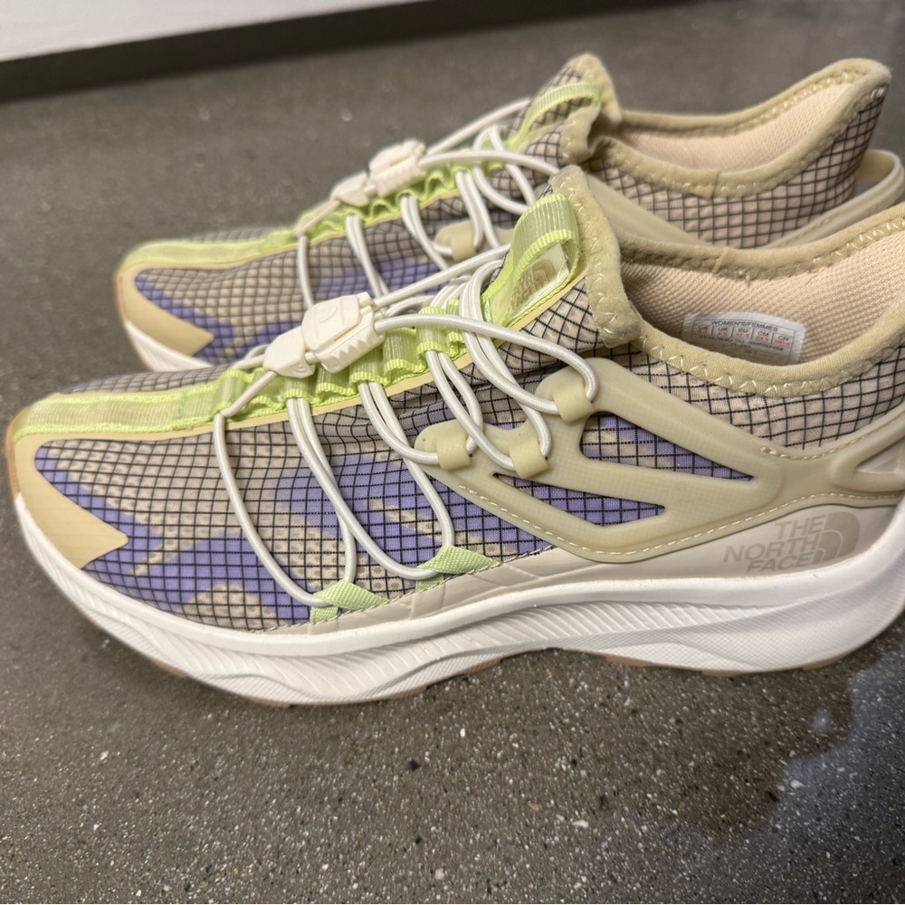 The North Face Women's Beige and Purple Sneakers
